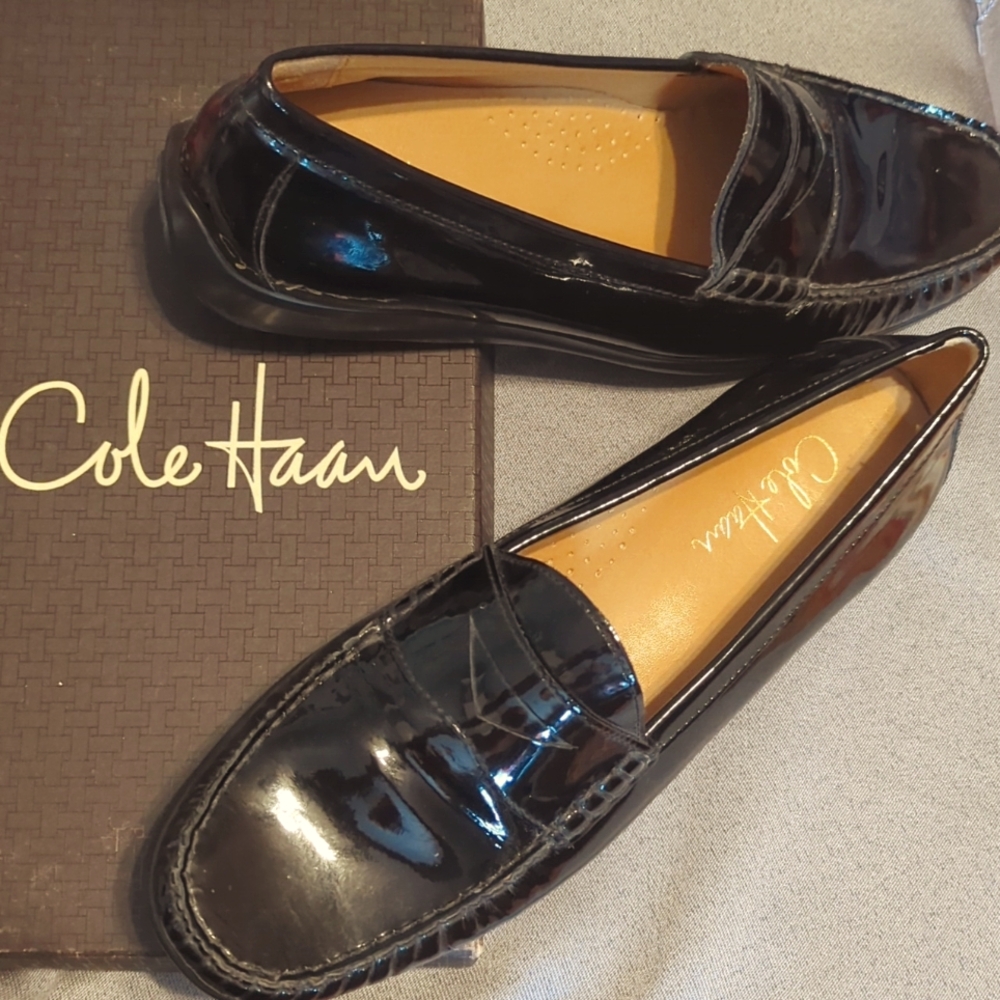 Patent leather loafers